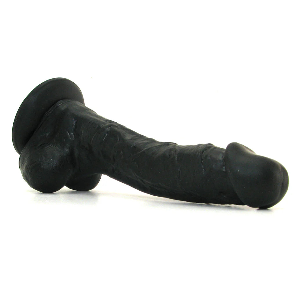 Small Silicone Colours Dildo 7" – Black