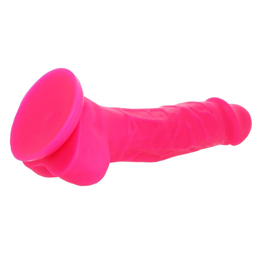 Small Silicone Colours Dildo  7"– Pink
