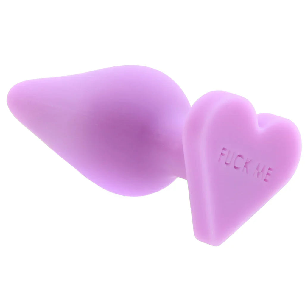 Candy Hearts Do Me Now Small Butt Plug in Purple